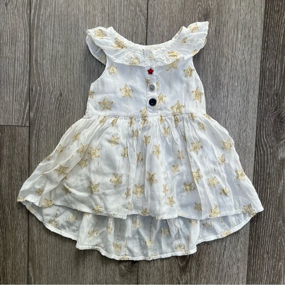 OSHKOSH SLEEVELESS DRESS PATRIOTIC STARS 12MO